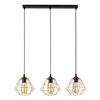 DIAMOND NEW BLACK/GOLD LAMPA WISZĄCA 3 LISTWA