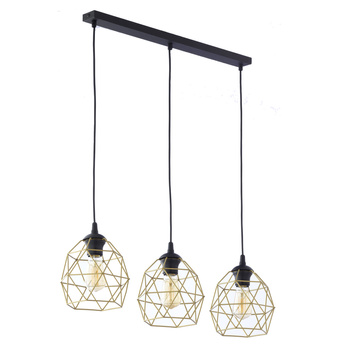 GALAXY BLACK  GOLD LAMPA WISZĄCA 3 LISTWA
