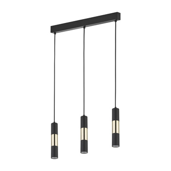 VIVIEN BLACK/GOLD LAMPA WISZĄCA 3 LISTWA